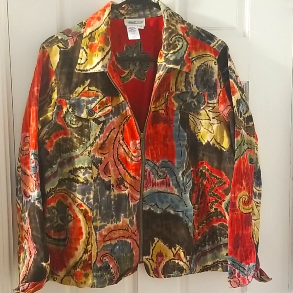 Cold water creek colorful zip up jacket